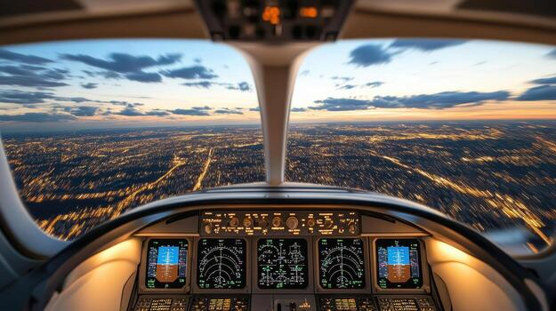 pilot-view-from-cockpit-during-takeoff-showcasing-city-lights-free-photo